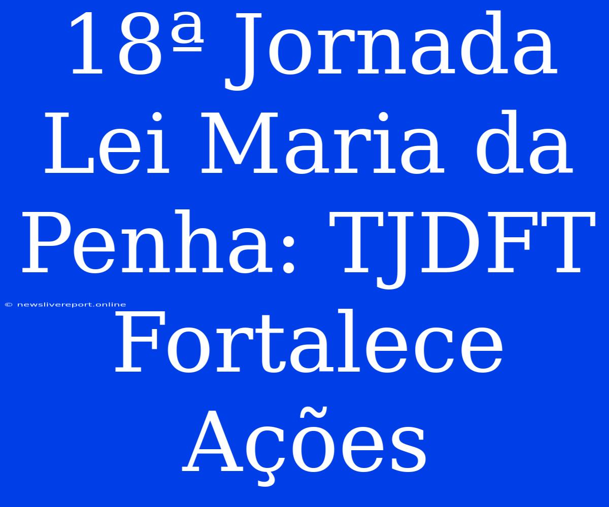 18ª Jornada Lei Maria Da Penha: TJDFT Fortalece Ações