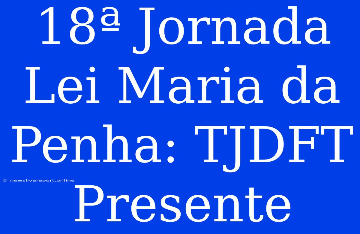 18ª Jornada Lei Maria Da Penha: TJDFT Presente