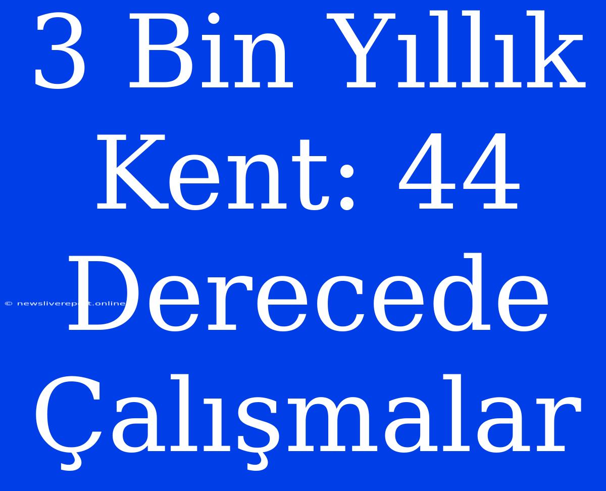 3 Bin Yıllık Kent: 44 Derecede Çalışmalar