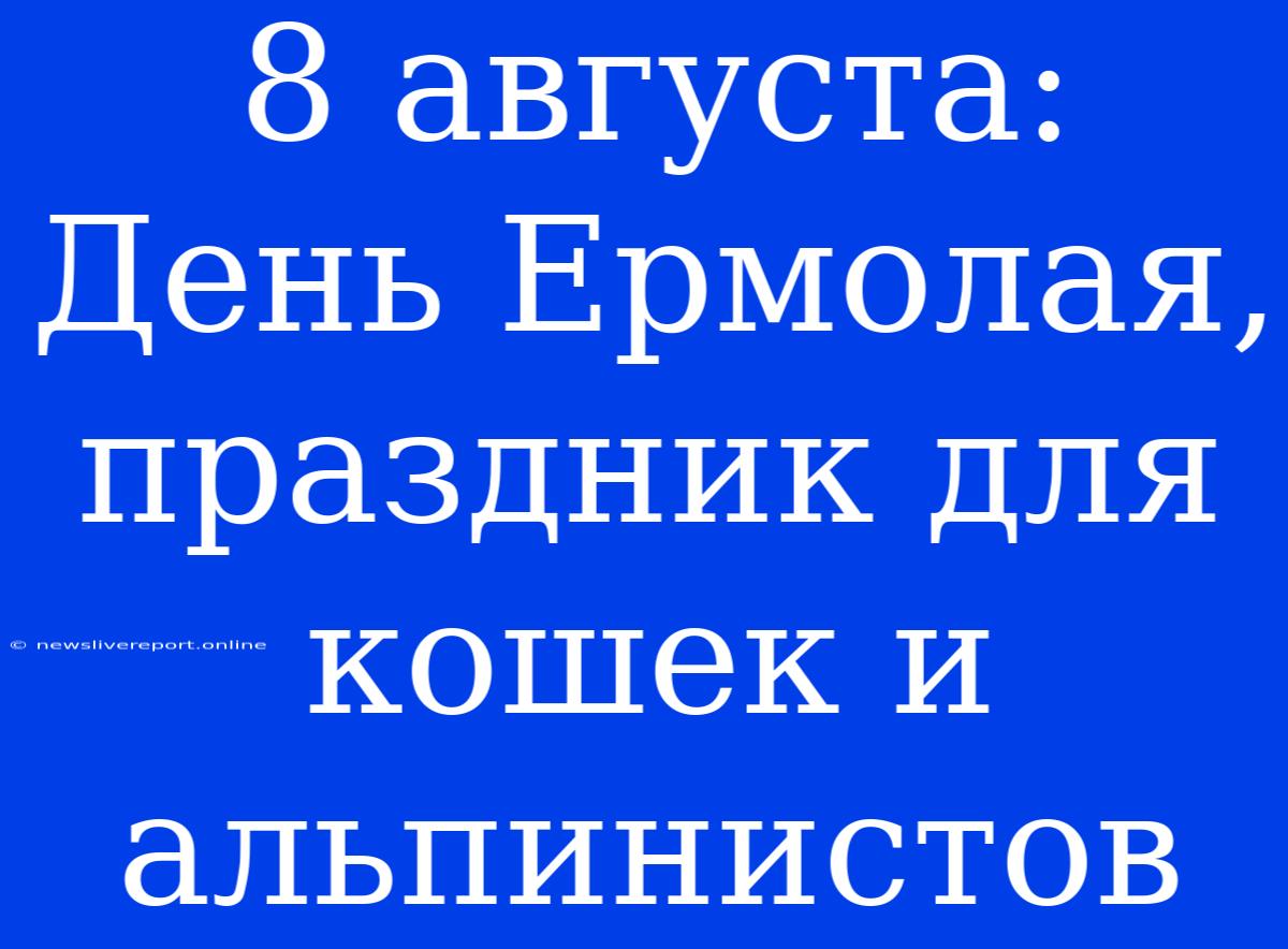 8 Августа: День Ермолая, Праздник Для Кошек И Альпинистов