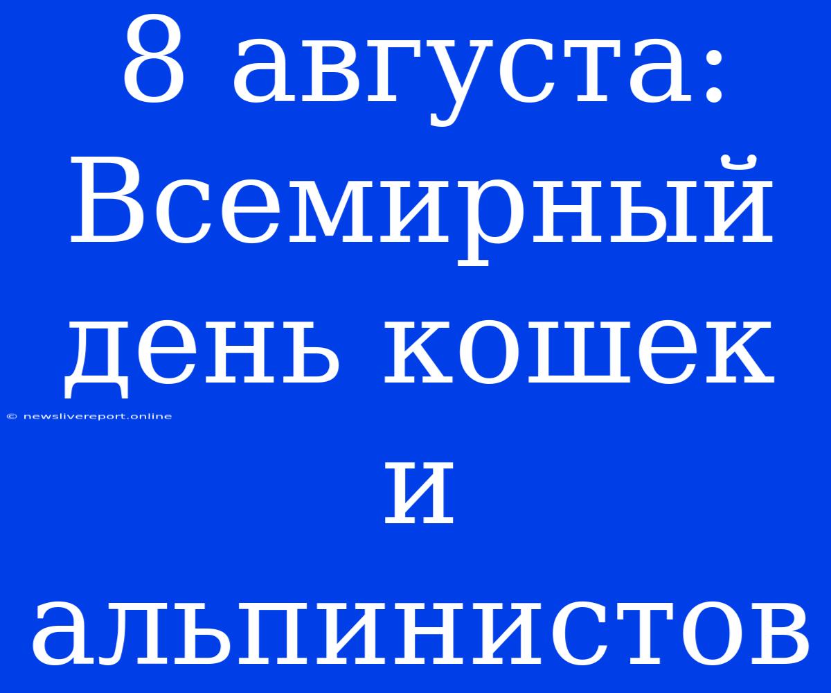 8 Августа: Всемирный День Кошек И Альпинистов