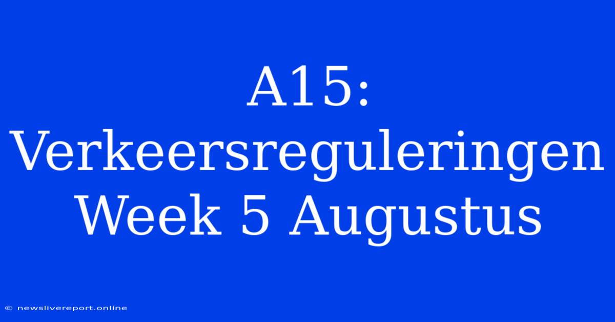 A15: Verkeersreguleringen Week 5 Augustus