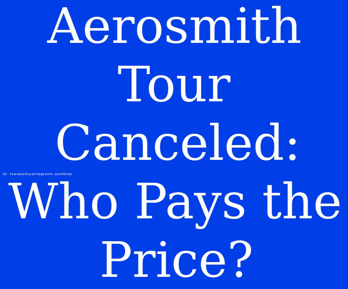 Aerosmith Tour Canceled: Who Pays The Price?