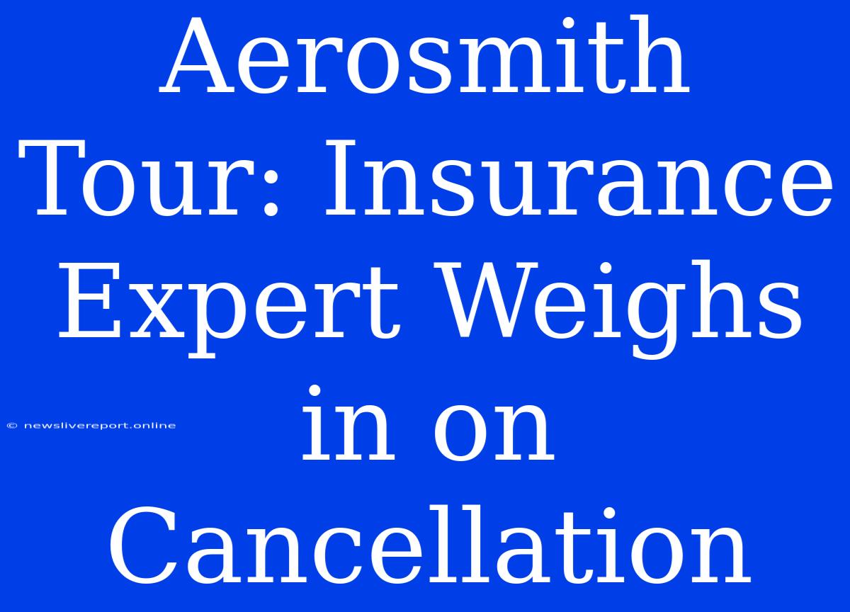 Aerosmith Tour: Insurance Expert Weighs In On Cancellation