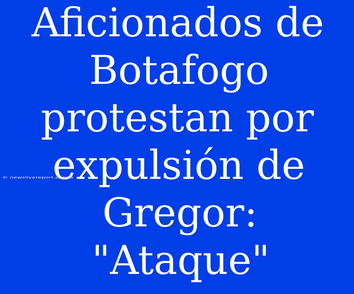 Aficionados De Botafogo Protestan Por Expulsión De Gregor: 