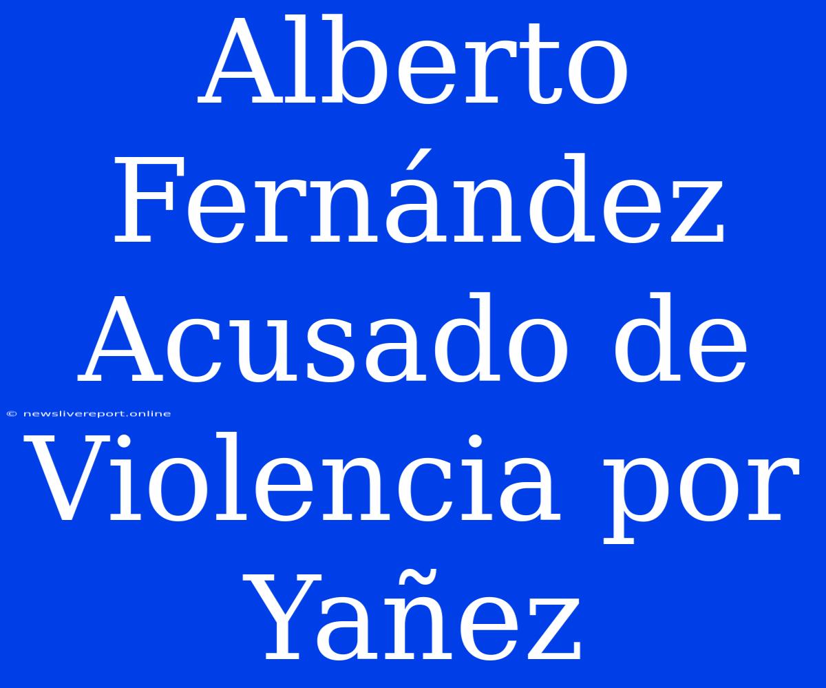 Alberto Fernández Acusado De Violencia Por Yañez