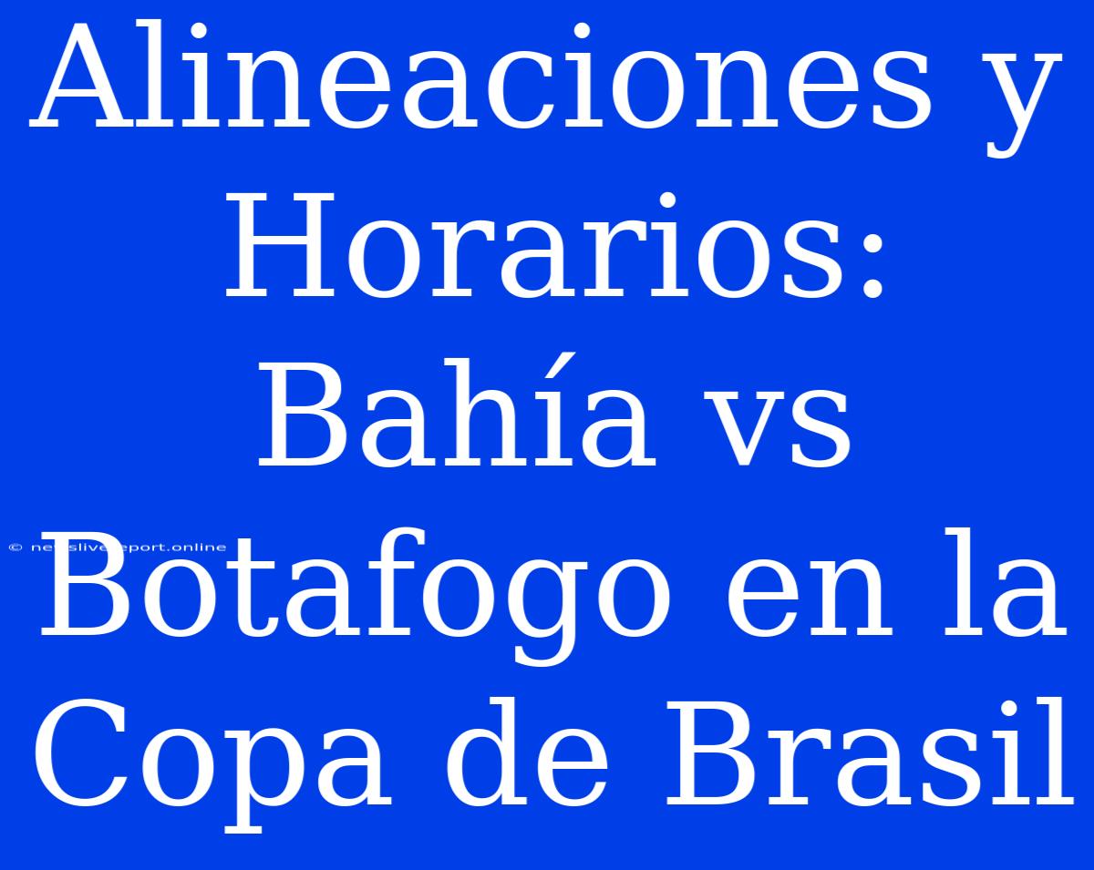 Alineaciones Y Horarios: Bahía Vs Botafogo En La Copa De Brasil