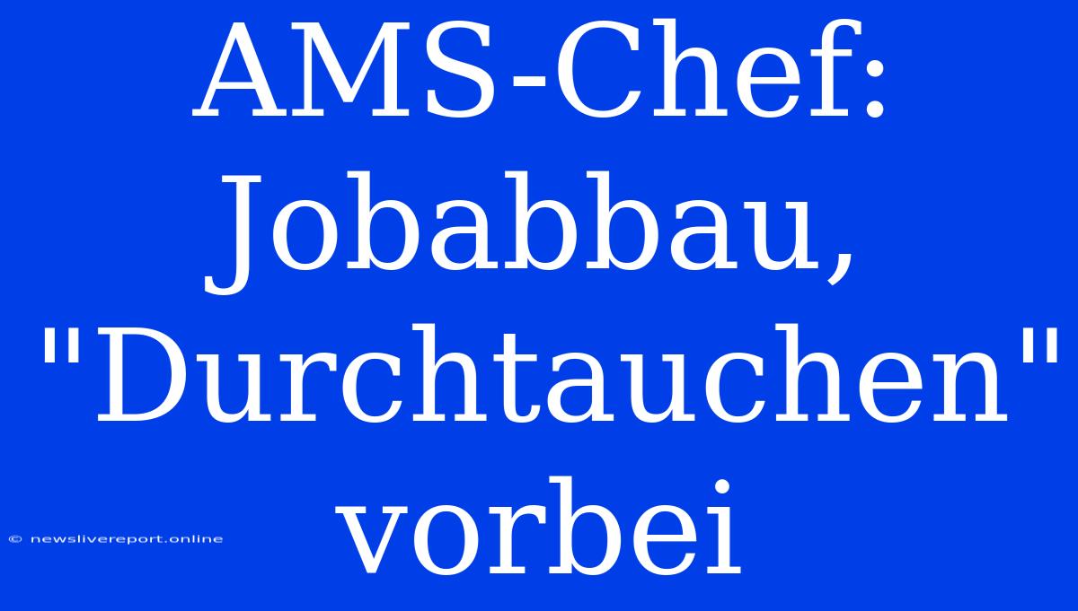 AMS-Chef: Jobabbau, 