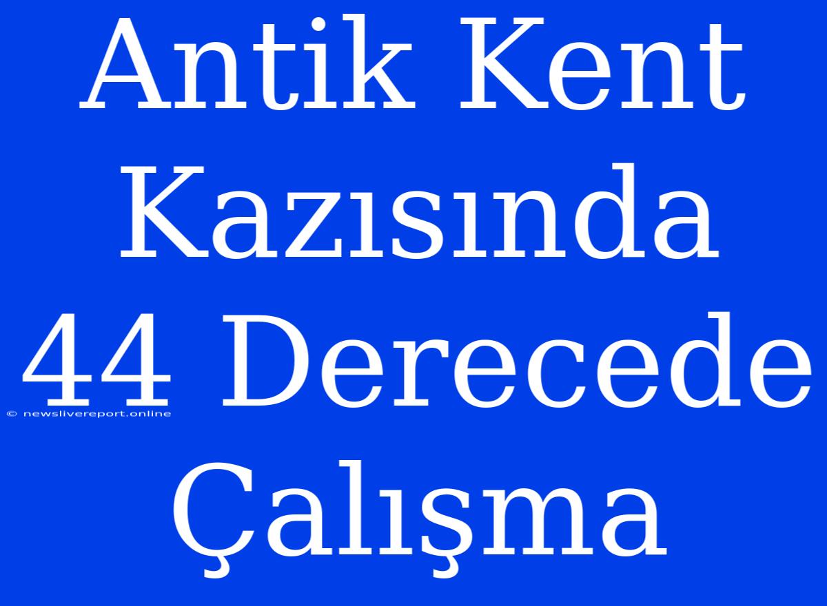 Antik Kent Kazısında 44 Derecede Çalışma