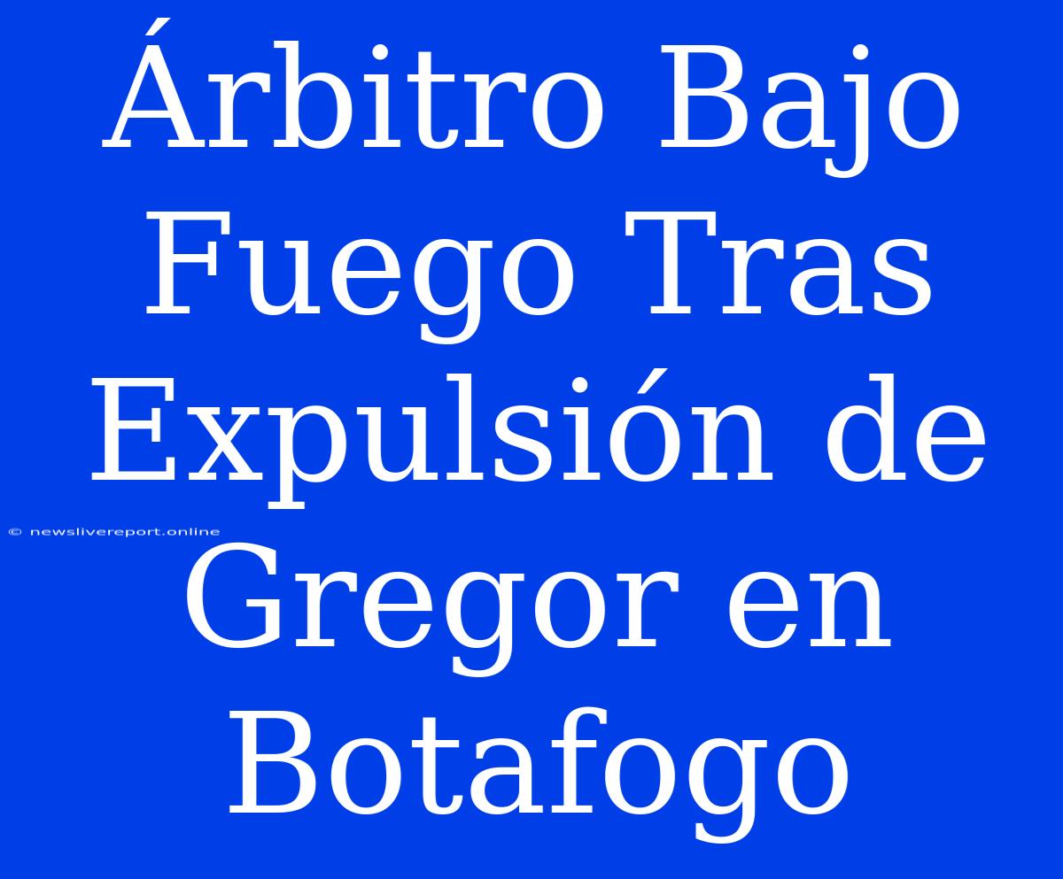 Árbitro Bajo Fuego Tras Expulsión De Gregor En Botafogo