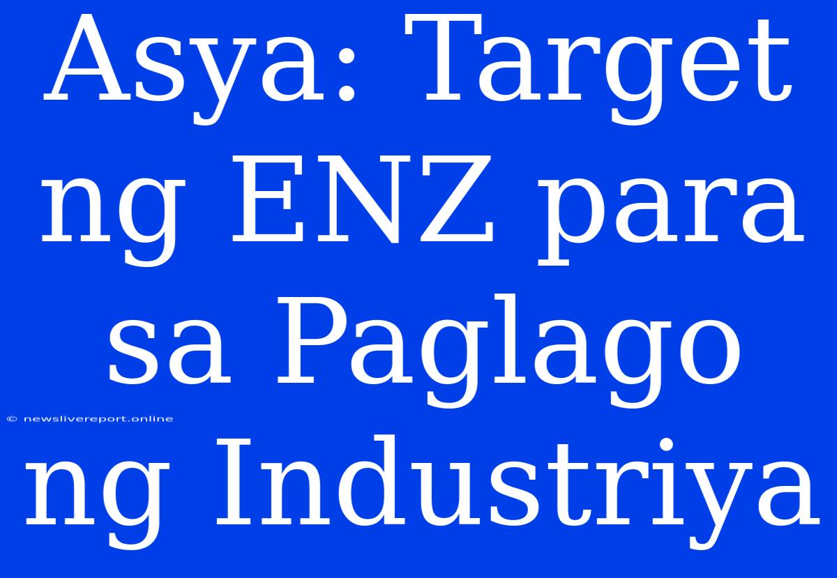 Asya: Target Ng ENZ Para Sa Paglago Ng Industriya