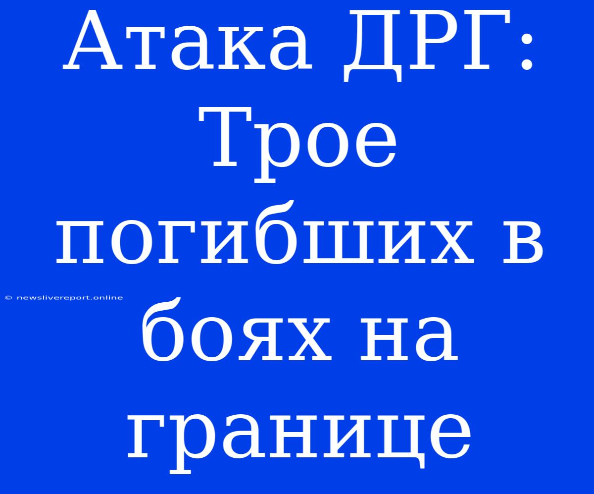 Атака ДРГ: Трое Погибших В Боях На Границе