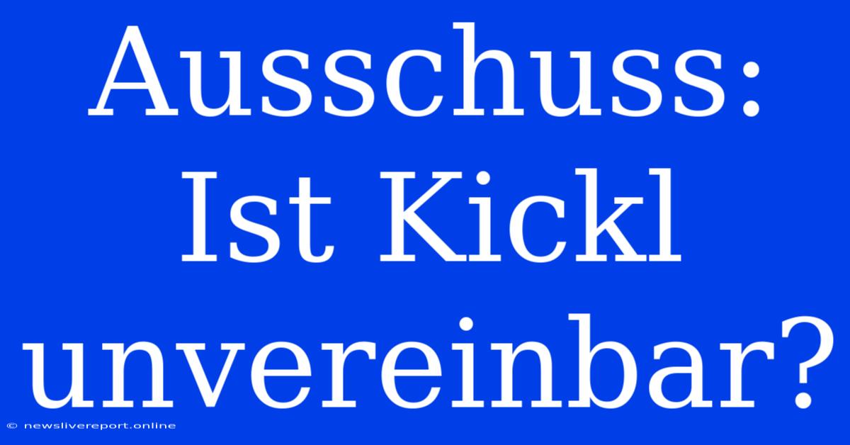 Ausschuss: Ist Kickl Unvereinbar?