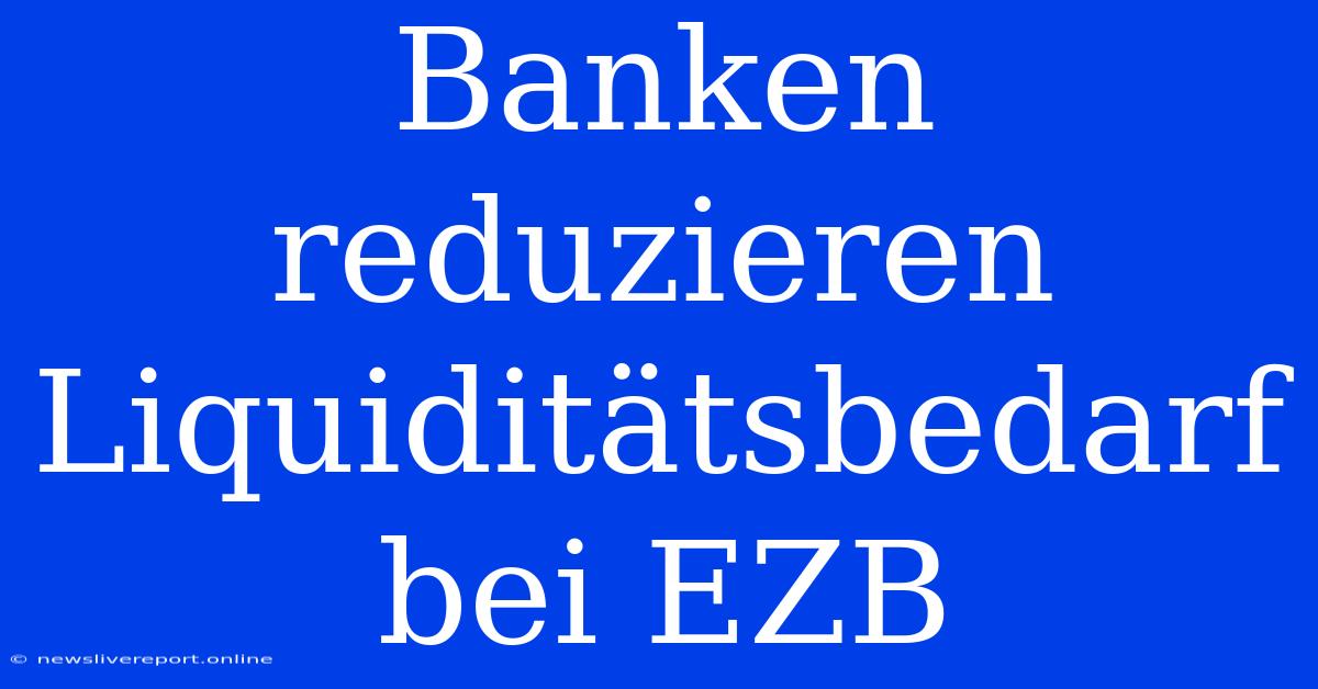 Banken Reduzieren Liquiditätsbedarf Bei EZB