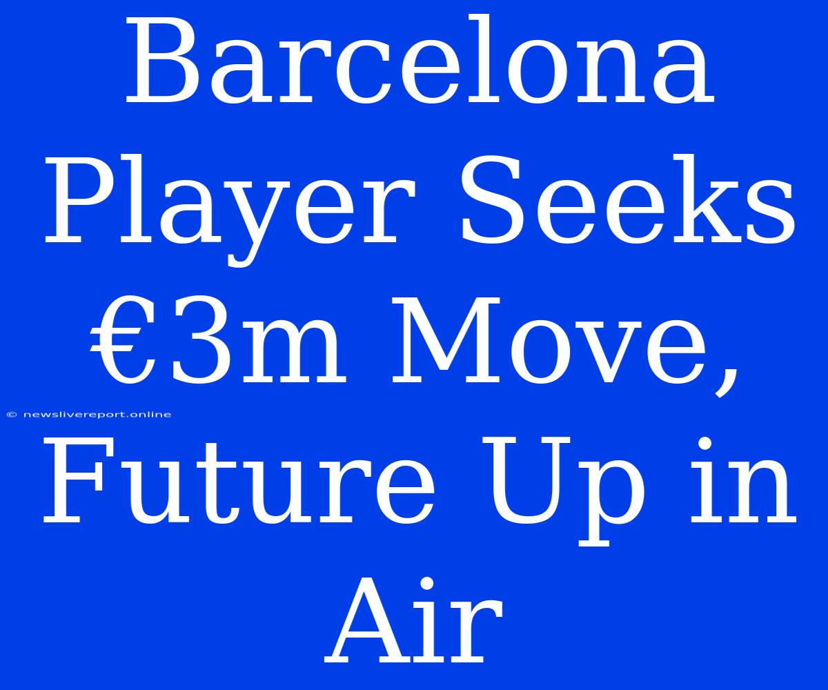 Barcelona Player Seeks €3m Move, Future Up In Air