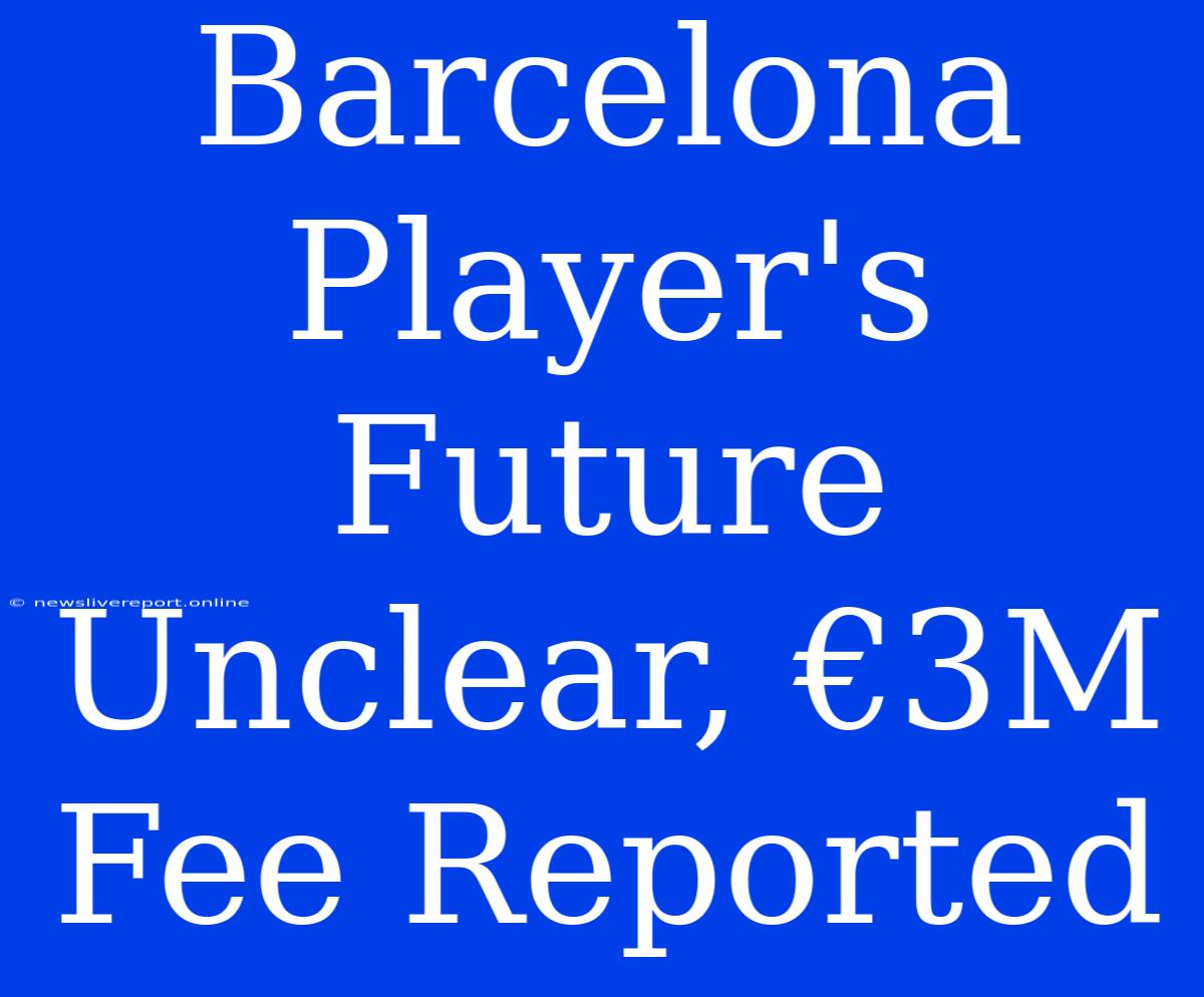 Barcelona Player's Future Unclear, €3M Fee Reported