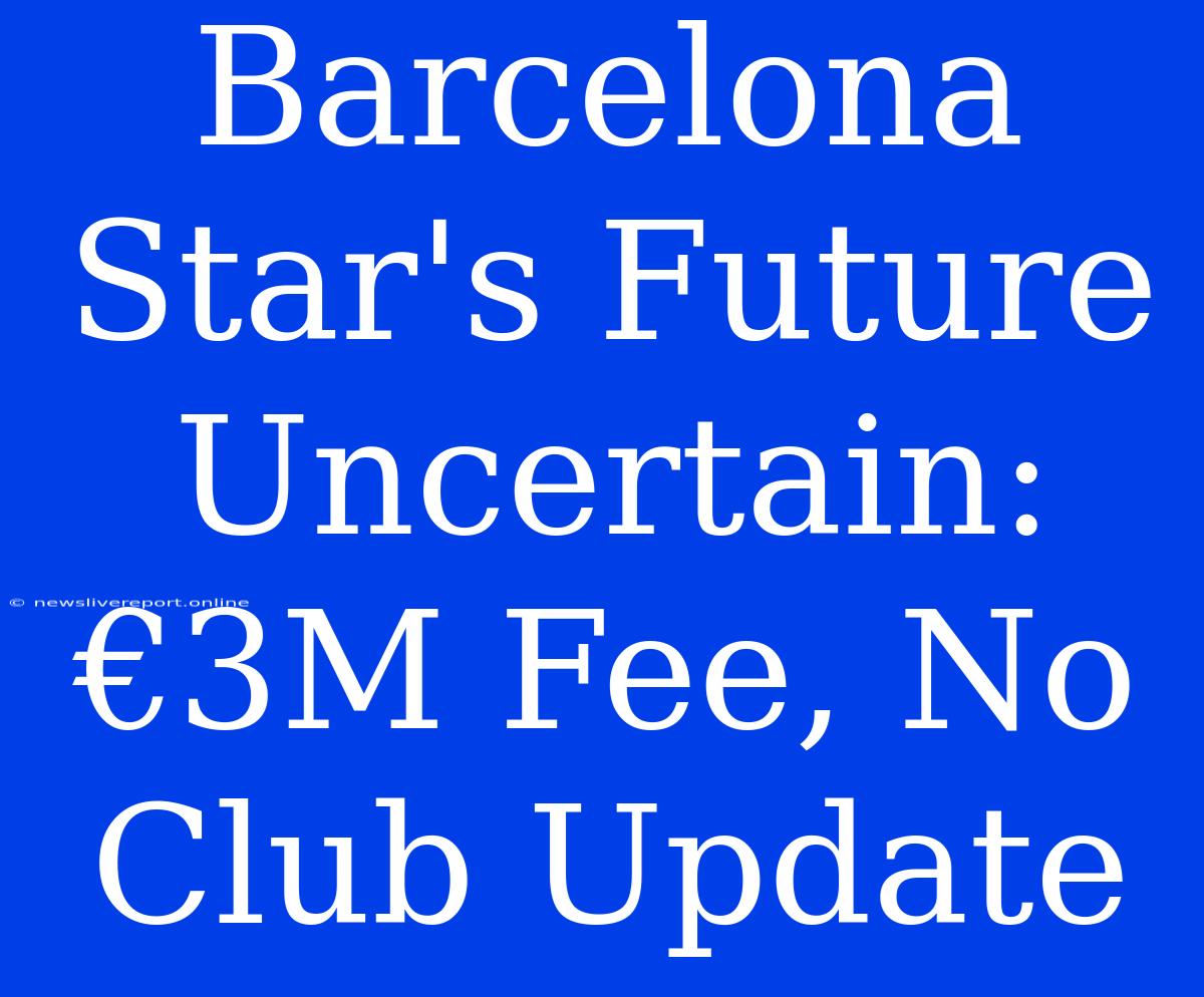 Barcelona Star's Future Uncertain: €3M Fee, No Club Update