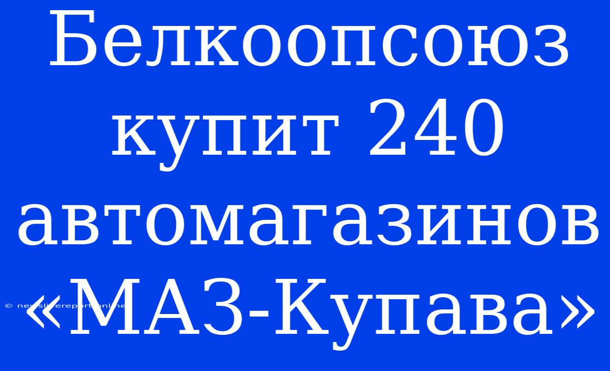 Белкоопсоюз Купит 240 Автомагазинов «МАЗ-Купава»