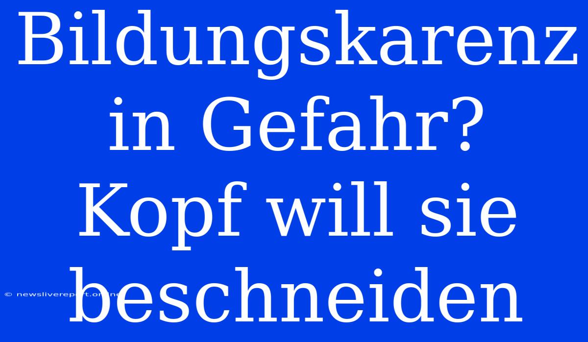 Bildungskarenz In Gefahr? Kopf Will Sie Beschneiden