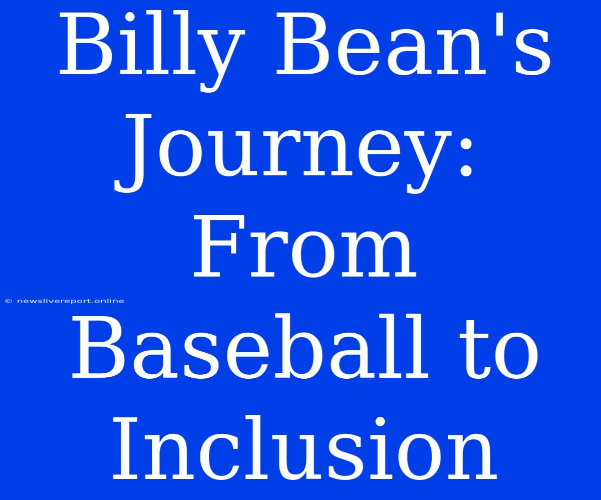 Billy Bean's Journey: From Baseball To Inclusion