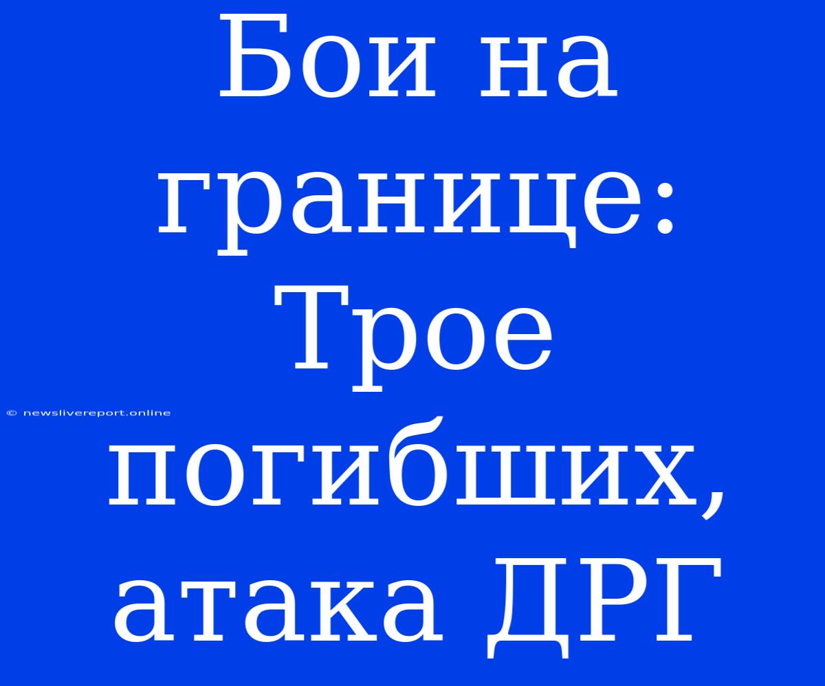 Бои На Границе: Трое Погибших, Атака ДРГ