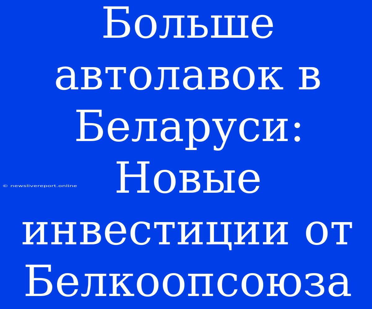 Больше Автолавок В Беларуси: Новые Инвестиции От Белкоопсоюза