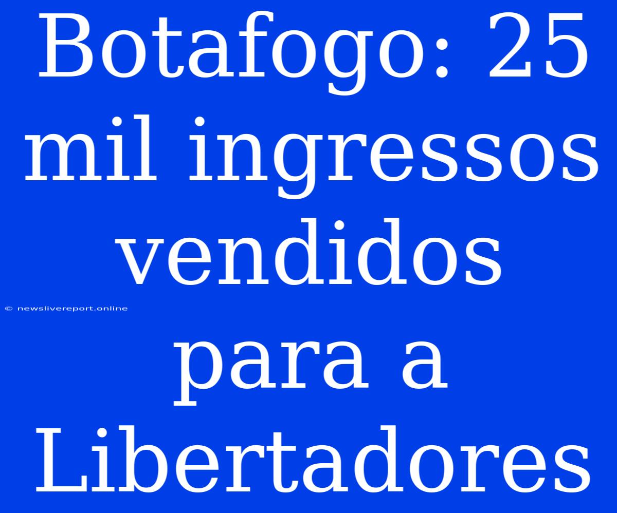 Botafogo: 25 Mil Ingressos Vendidos Para A Libertadores