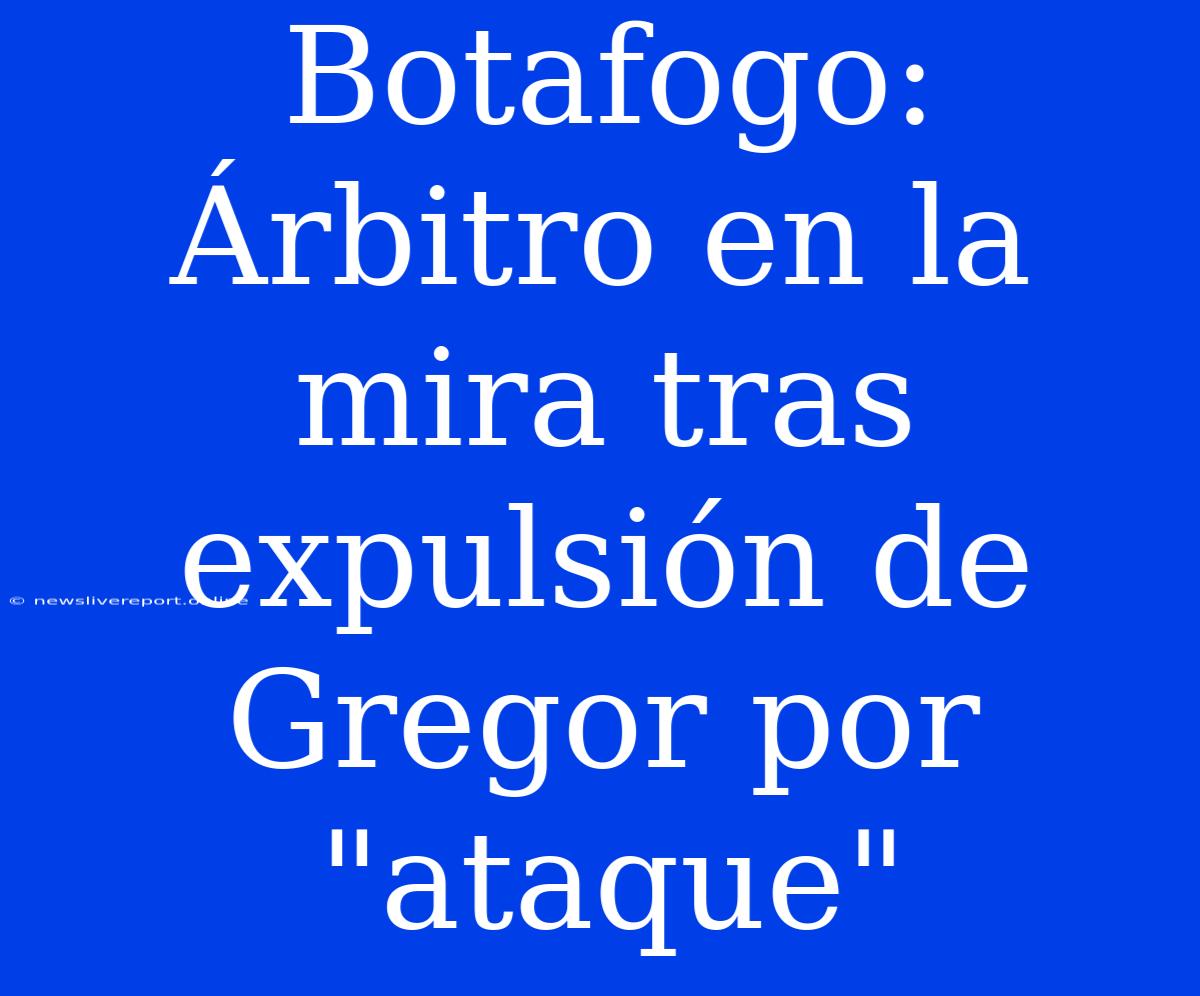 Botafogo: Árbitro En La Mira Tras Expulsión De Gregor Por 