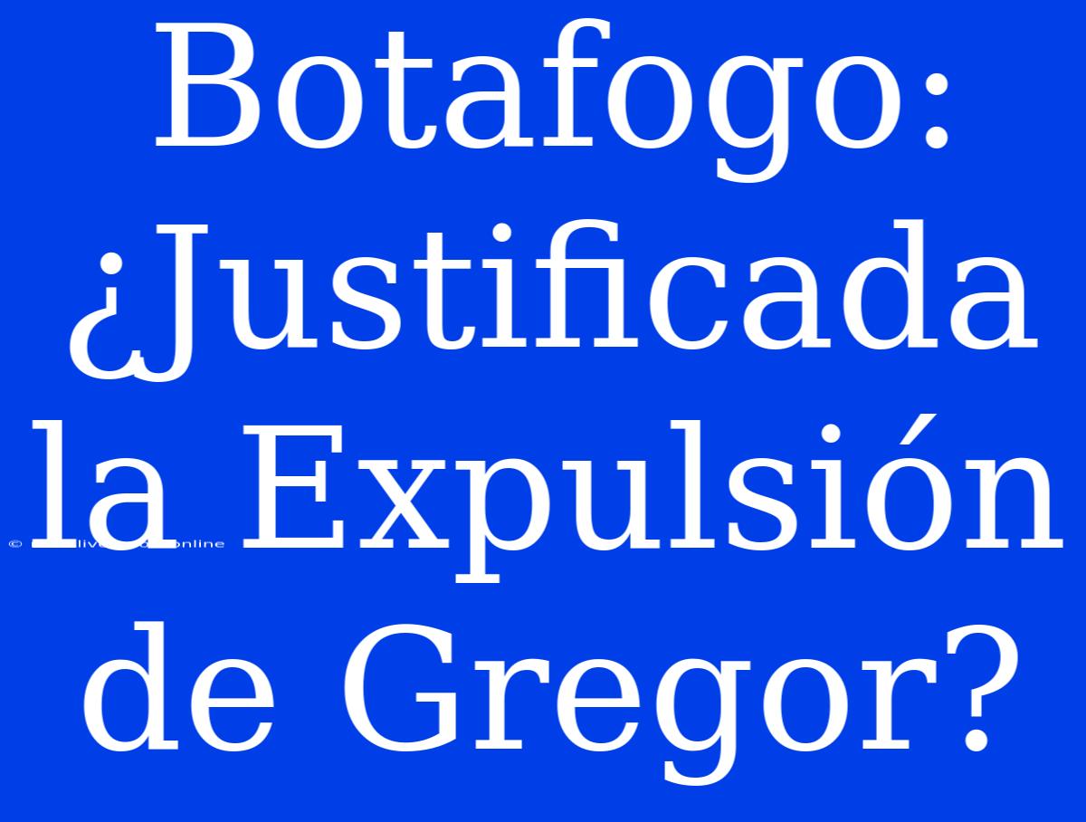 Botafogo: ¿Justificada La Expulsión De Gregor?