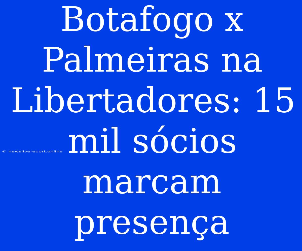 Botafogo X Palmeiras Na Libertadores: 15 Mil Sócios Marcam Presença