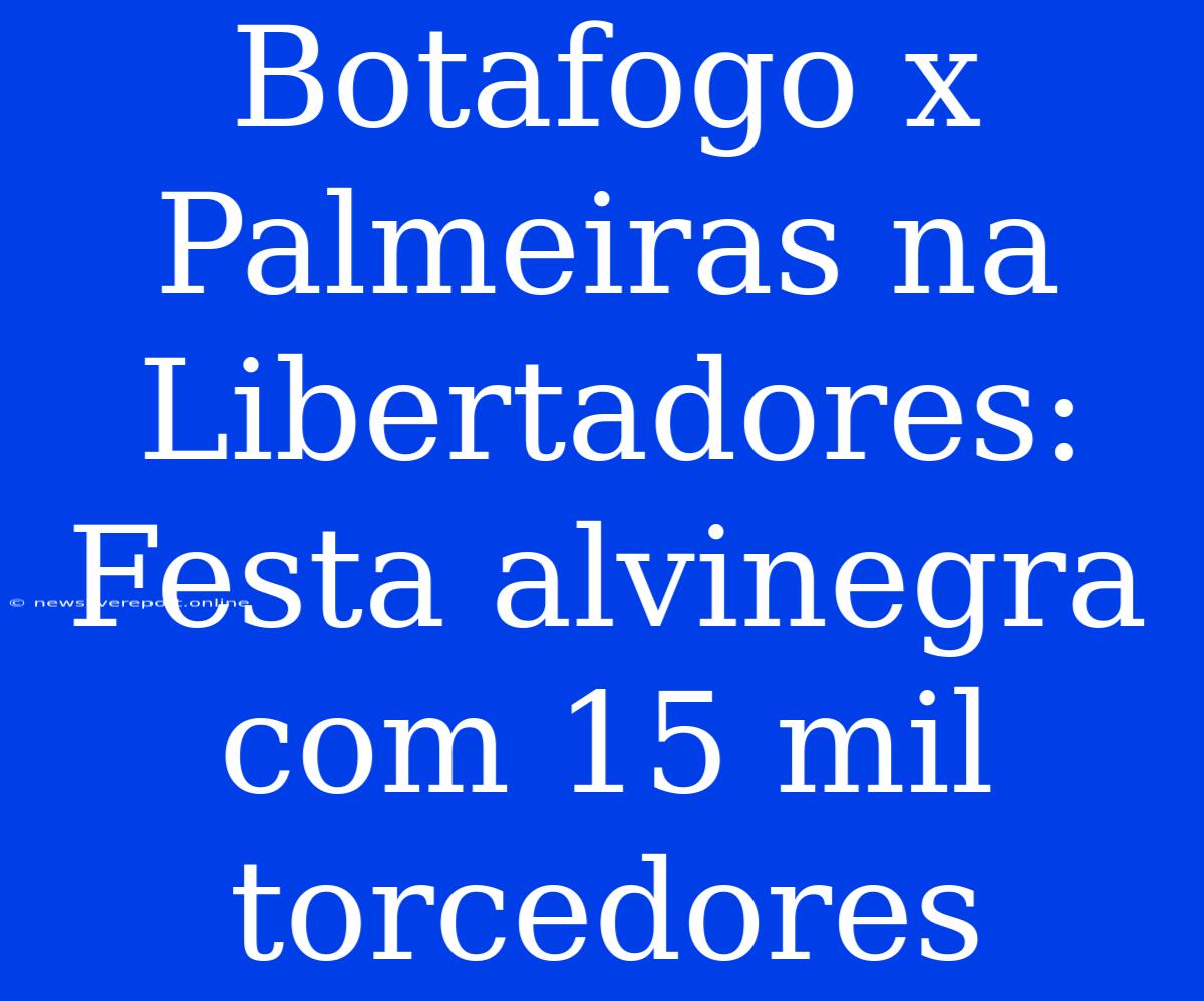 Botafogo X Palmeiras Na Libertadores: Festa Alvinegra Com 15 Mil Torcedores