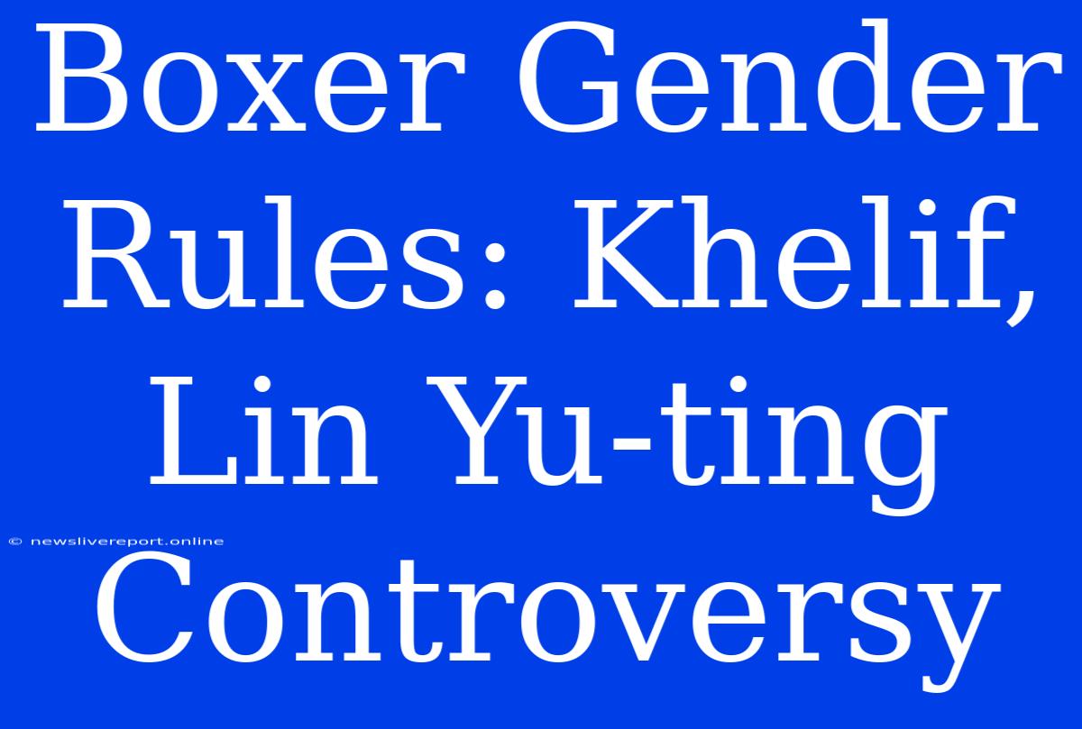 Boxer Gender Rules: Khelif, Lin Yu-ting Controversy