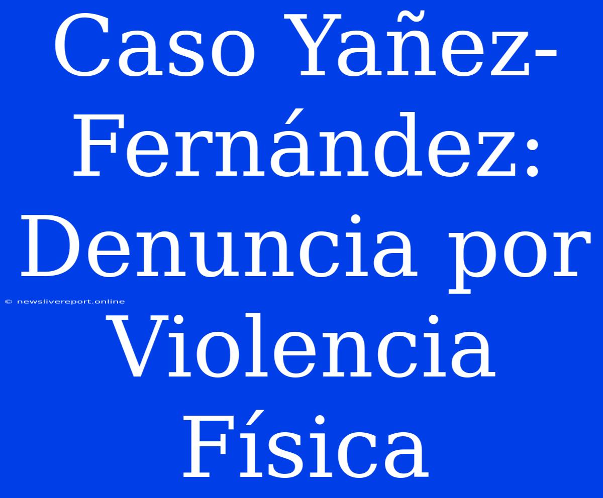 Caso Yañez-Fernández: Denuncia Por Violencia Física