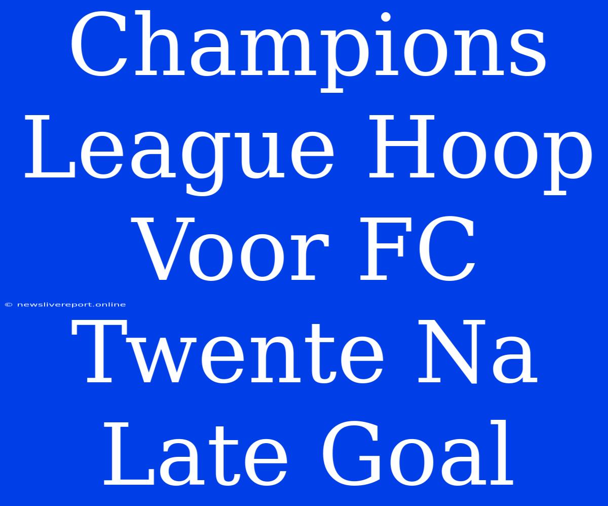 Champions League Hoop Voor FC Twente Na Late Goal