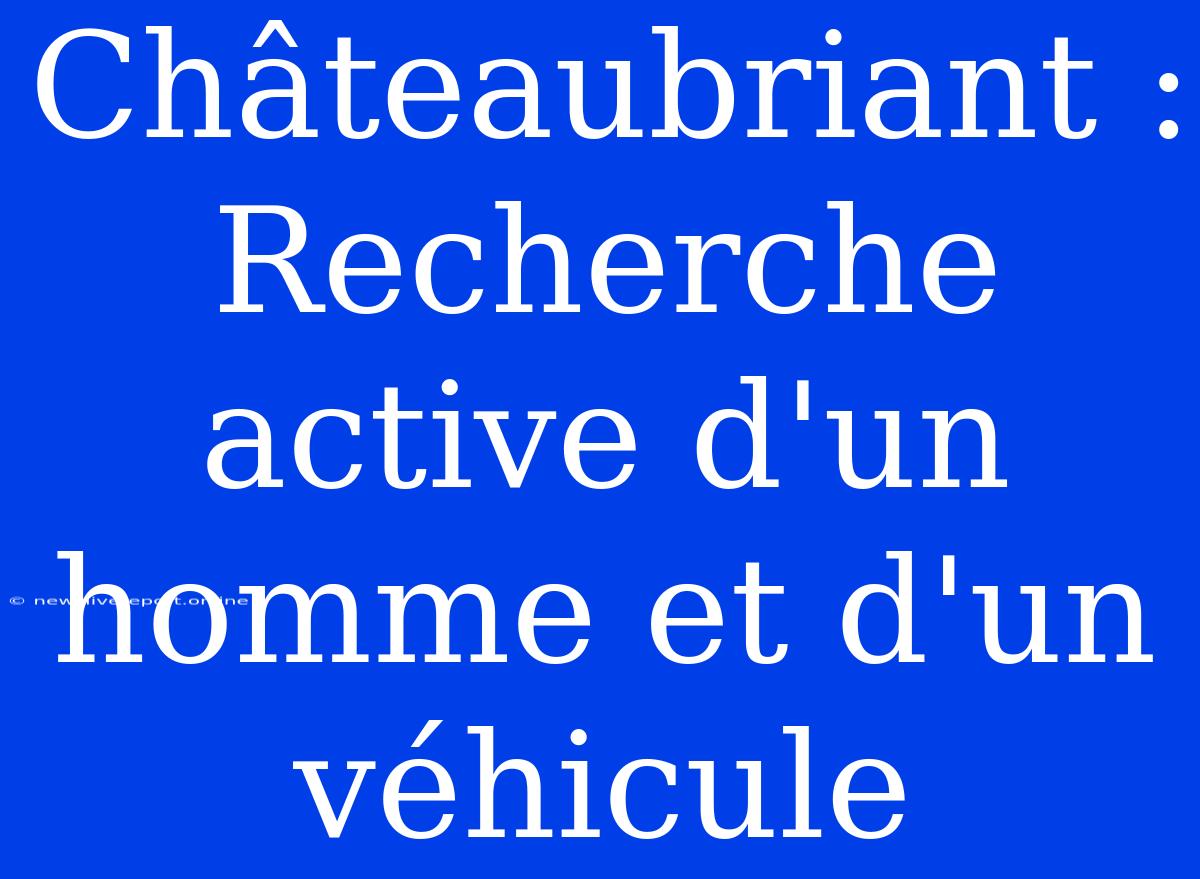 Châteaubriant : Recherche Active D'un Homme Et D'un Véhicule