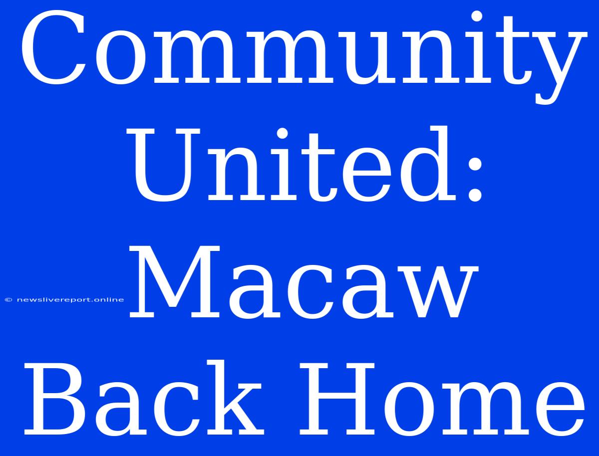 Community United: Macaw Back Home