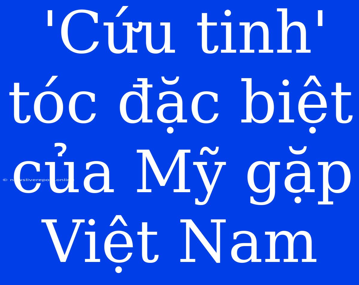 'Cứu Tinh' Tóc Đặc Biệt Của Mỹ Gặp Việt Nam