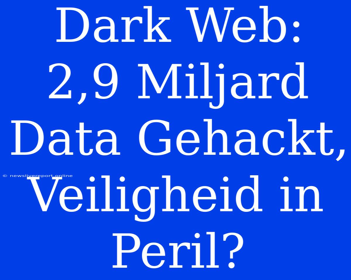 Dark Web: 2,9 Miljard Data Gehackt, Veiligheid In Peril?