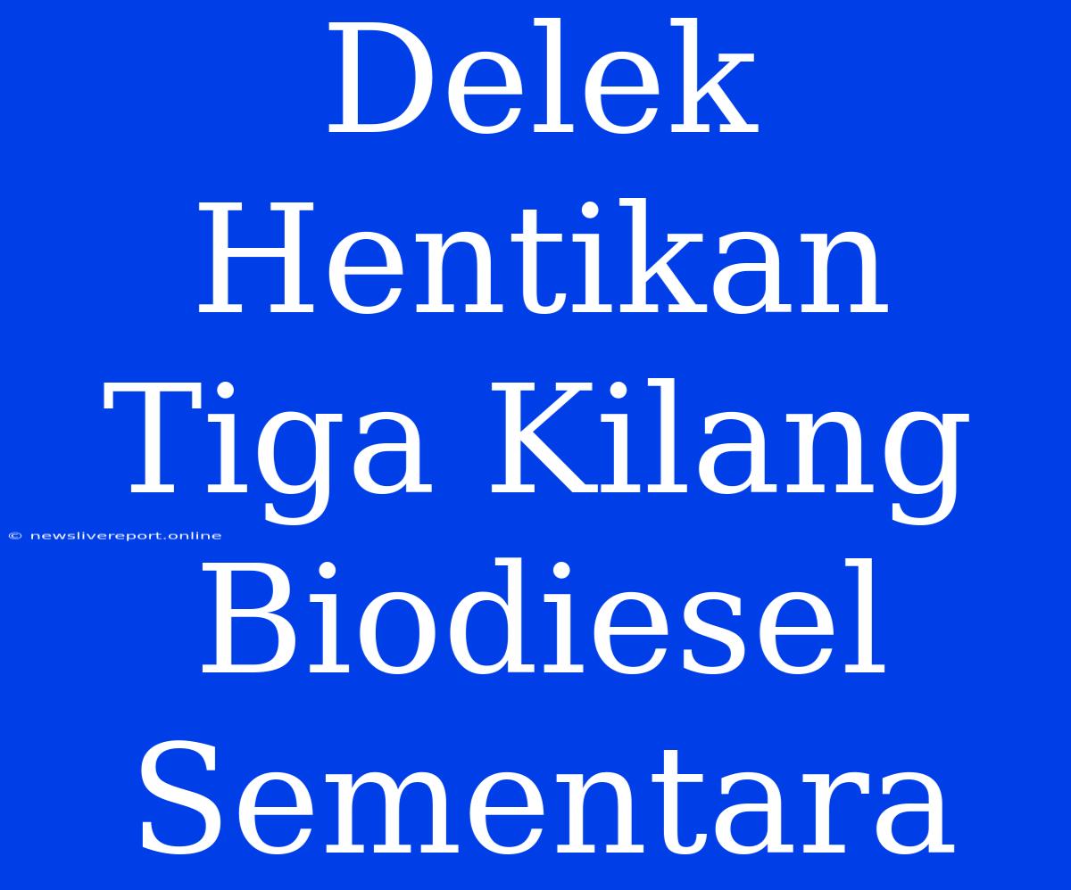 Delek Hentikan Tiga Kilang Biodiesel Sementara