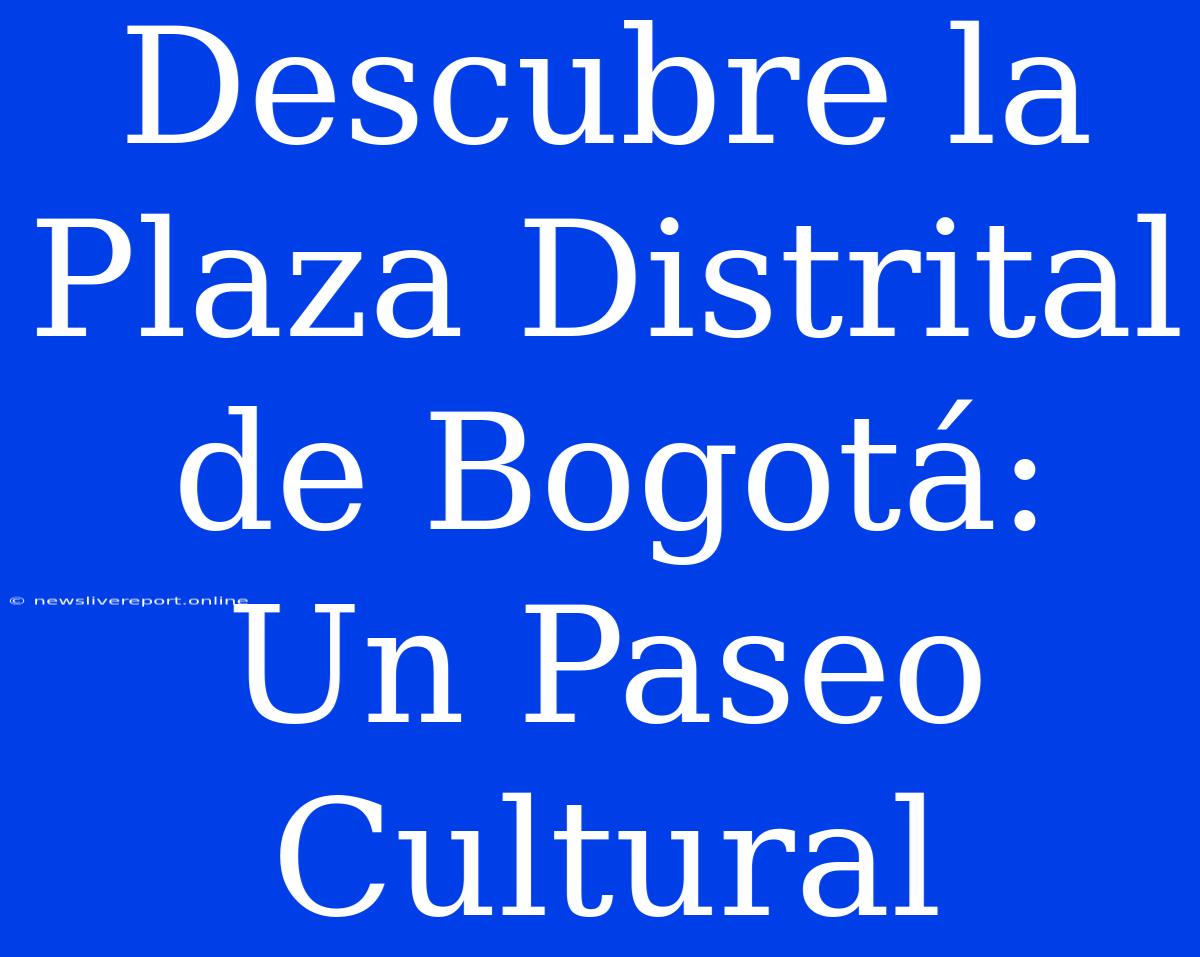 Descubre La Plaza Distrital De Bogotá: Un Paseo Cultural