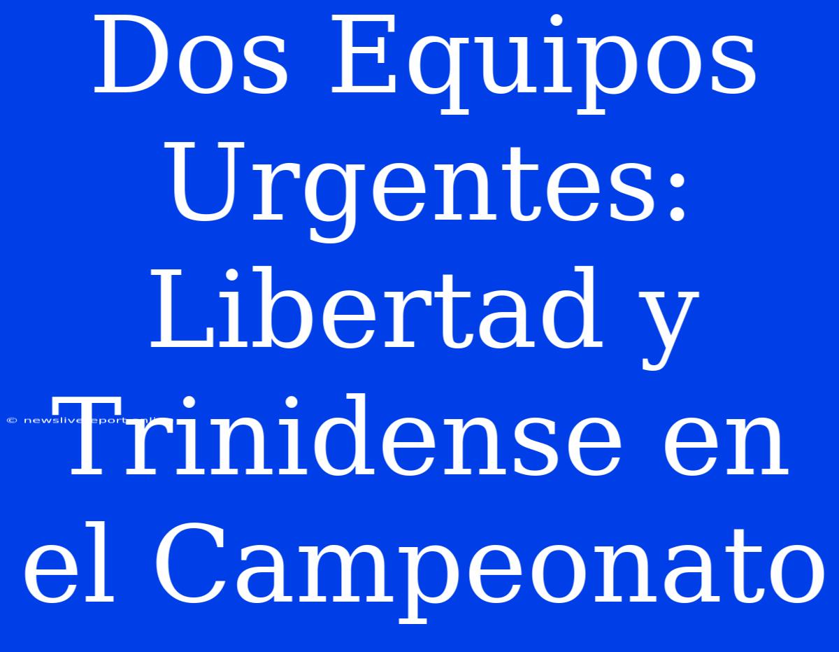 Dos Equipos Urgentes: Libertad Y Trinidense En El Campeonato