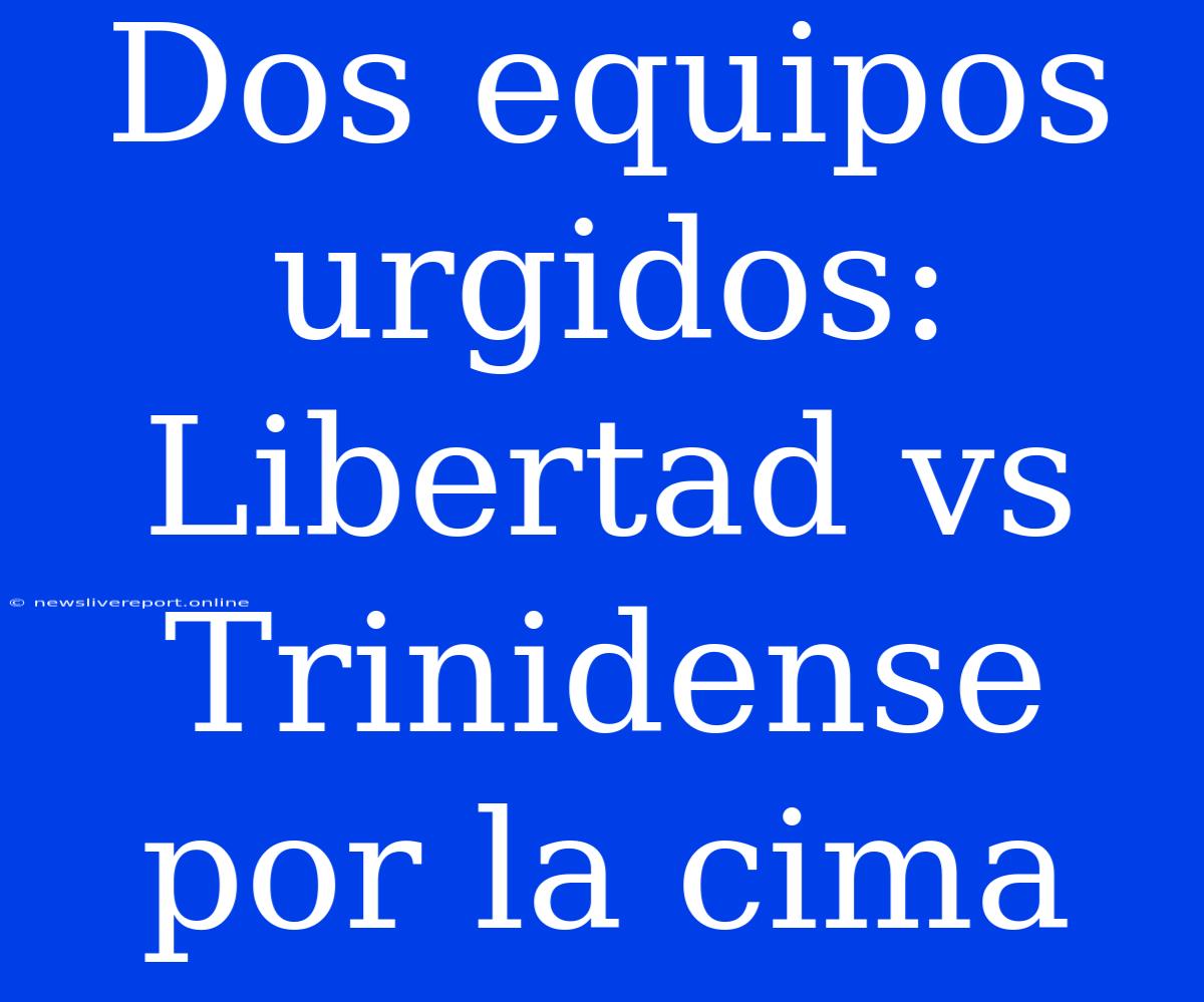 Dos Equipos Urgidos: Libertad Vs Trinidense Por La Cima