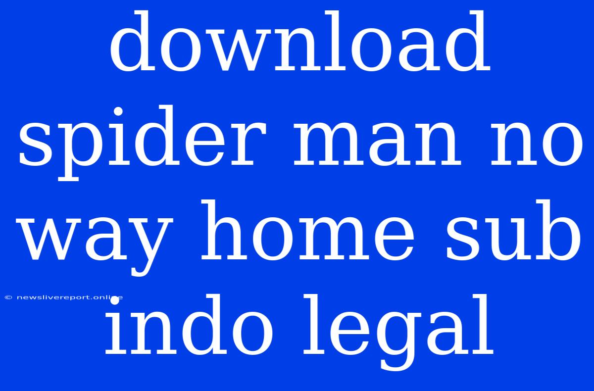 Download Spider Man No Way Home Sub Indo Legal