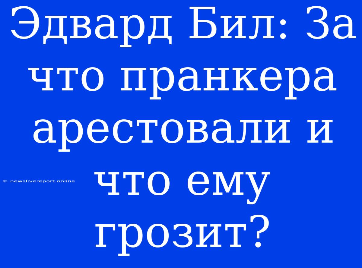 Эдвард Бил: За Что Пранкера Арестовали И Что Ему Грозит?