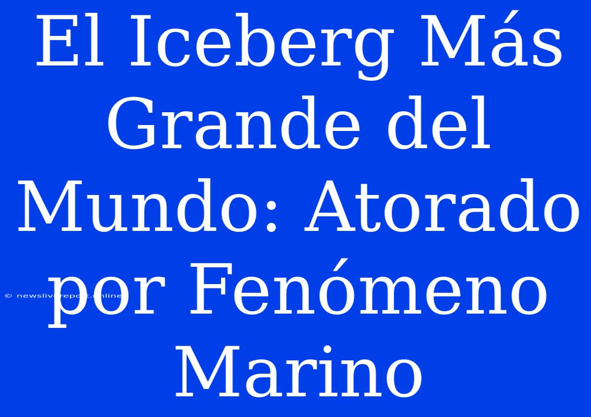 El Iceberg Más Grande Del Mundo: Atorado Por Fenómeno Marino