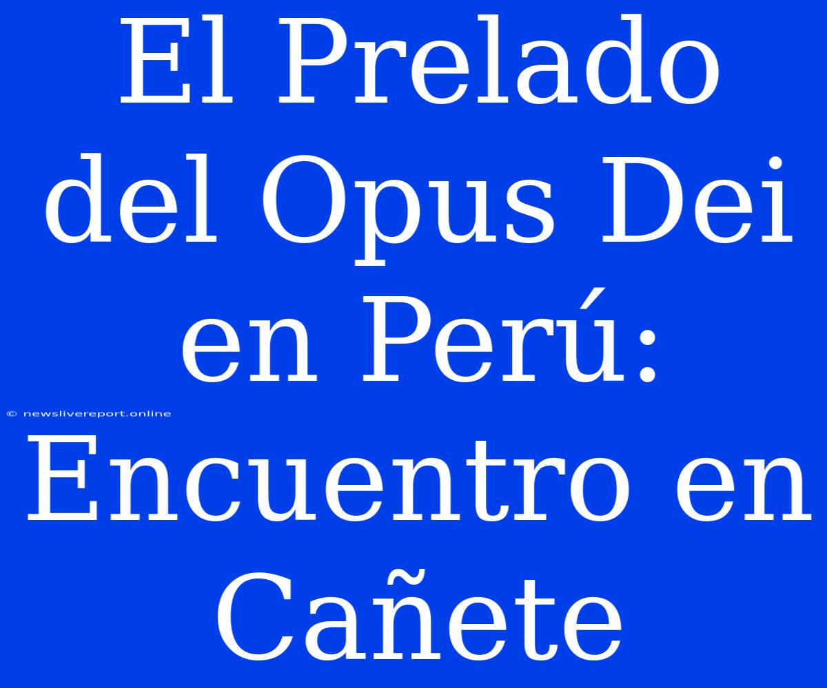 El Prelado Del Opus Dei En Perú: Encuentro En Cañete