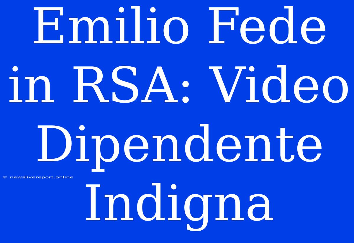 Emilio Fede In RSA: Video Dipendente Indigna