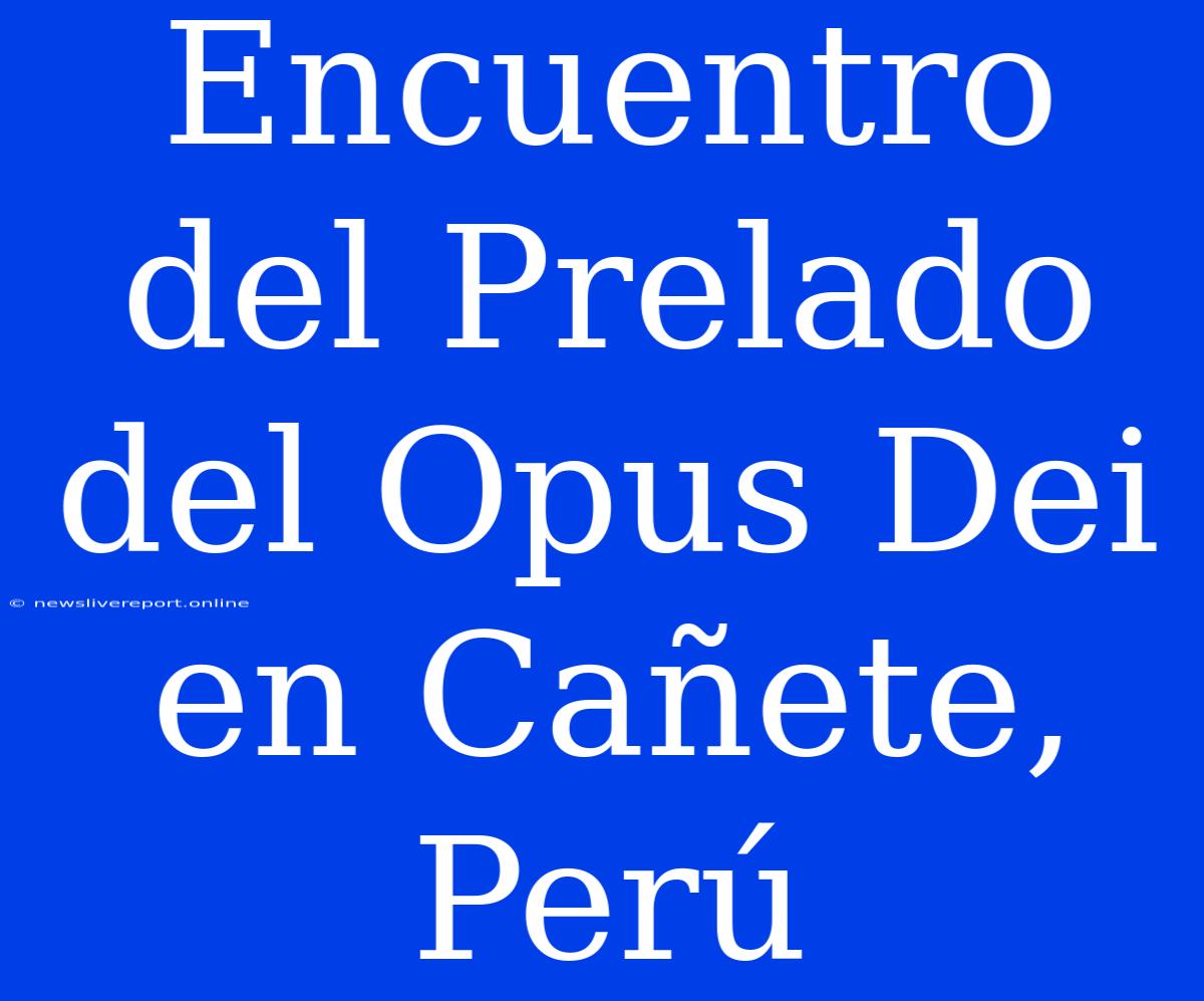 Encuentro Del Prelado Del Opus Dei En Cañete, Perú