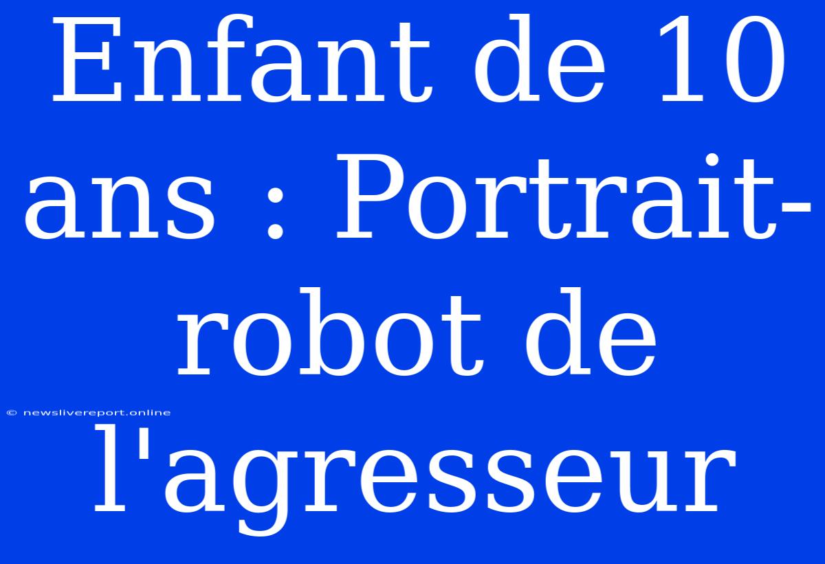 Enfant De 10 Ans : Portrait-robot De L'agresseur