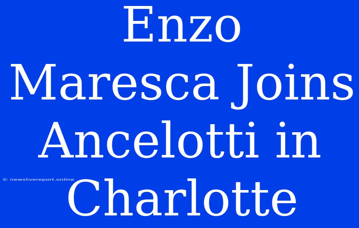 Enzo Maresca Joins Ancelotti In Charlotte